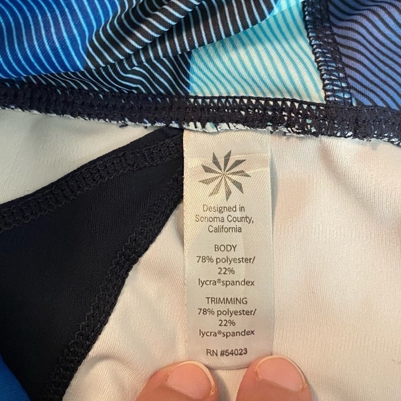 Athleta Leggings Women’s Size Medium Tall Electric Geo Sonar Capri Leggings - Picture 7 of 9